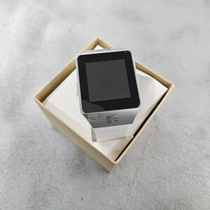 Smartwatch with Silver and Black Display